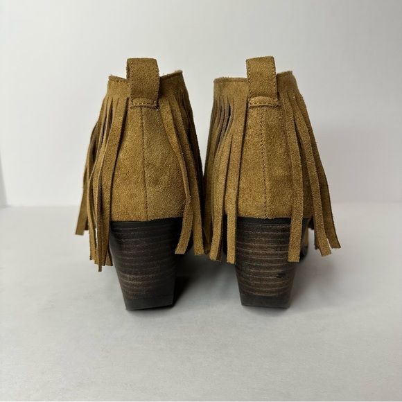 🍓Coconuts by Matisse Lambert Fringe Suede Ankle Boot In Saddle Heeled Size 8.5 - Picture 5 of 10